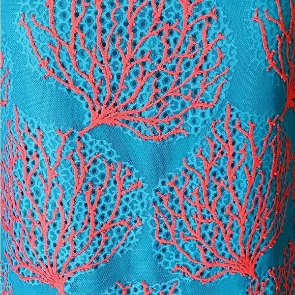 NWT Lilly Pulitzer Cee Cee Dress— Snorkel Blue Coral Mesh Lace - Picture 8 of 10
